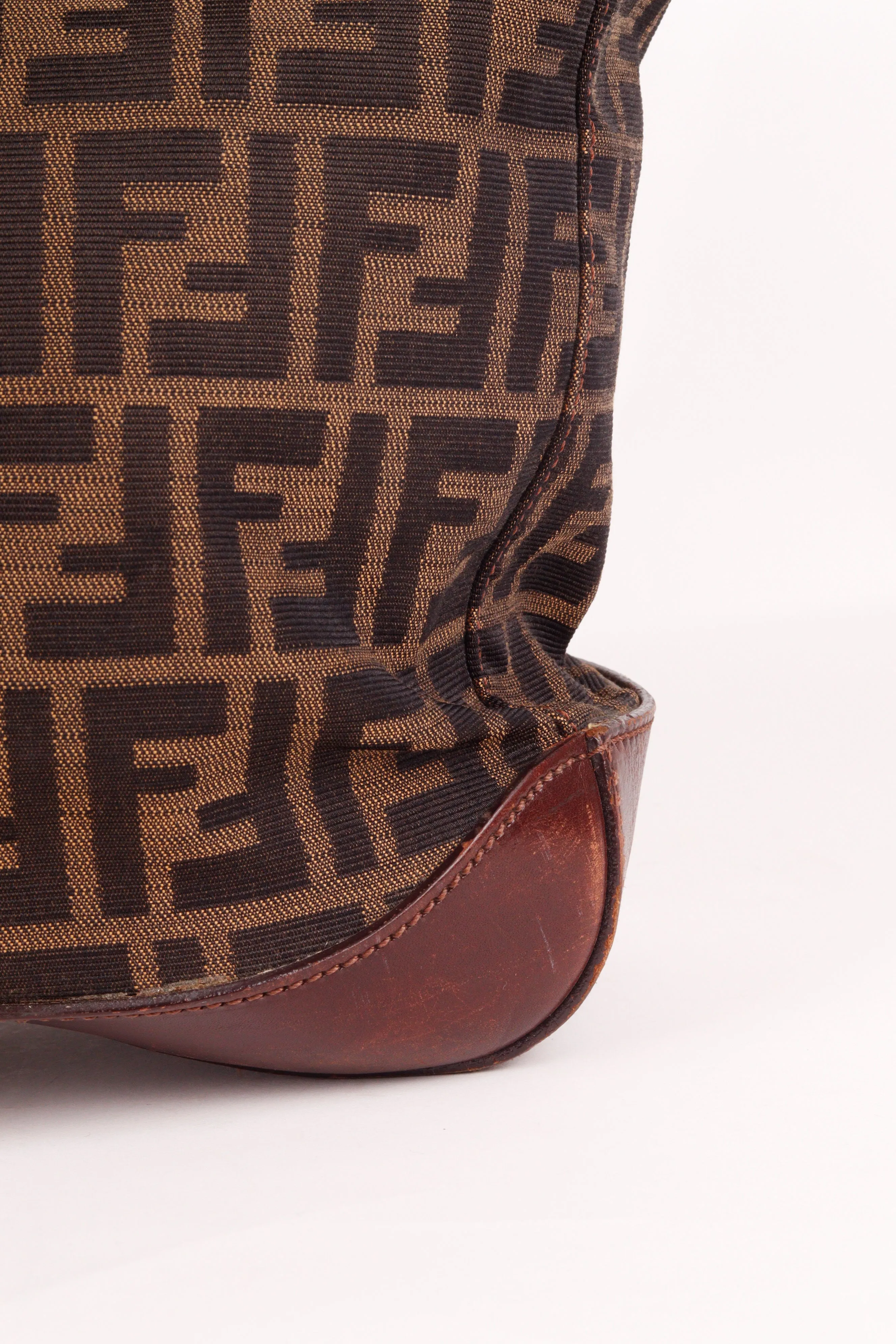 Vintage 90's Fendi 'Zucca Monogram Print' Shopper Tote Bag