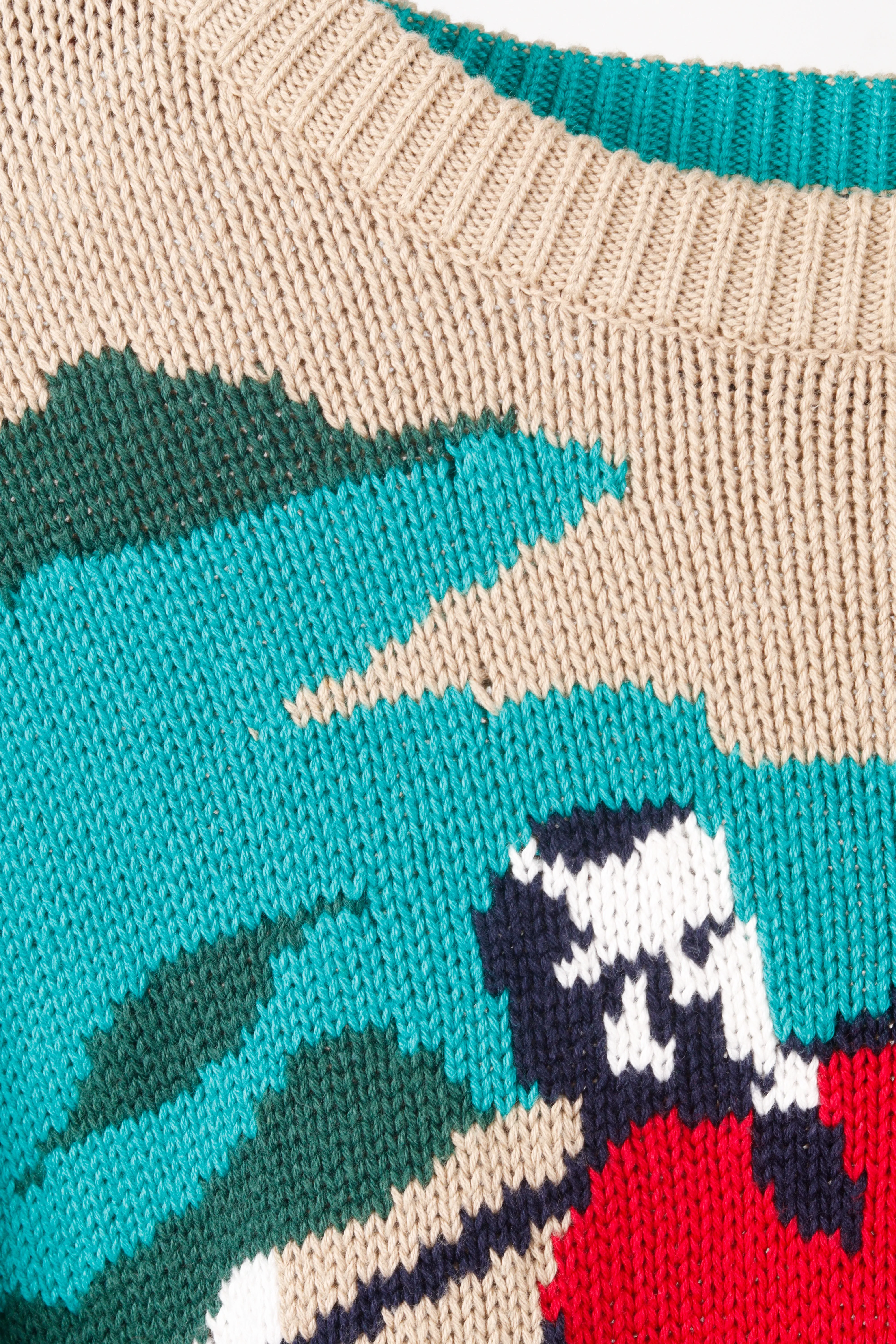 Vintage 90's Hathaway Golf 'Driving Print' Hand Intarsia Sweater