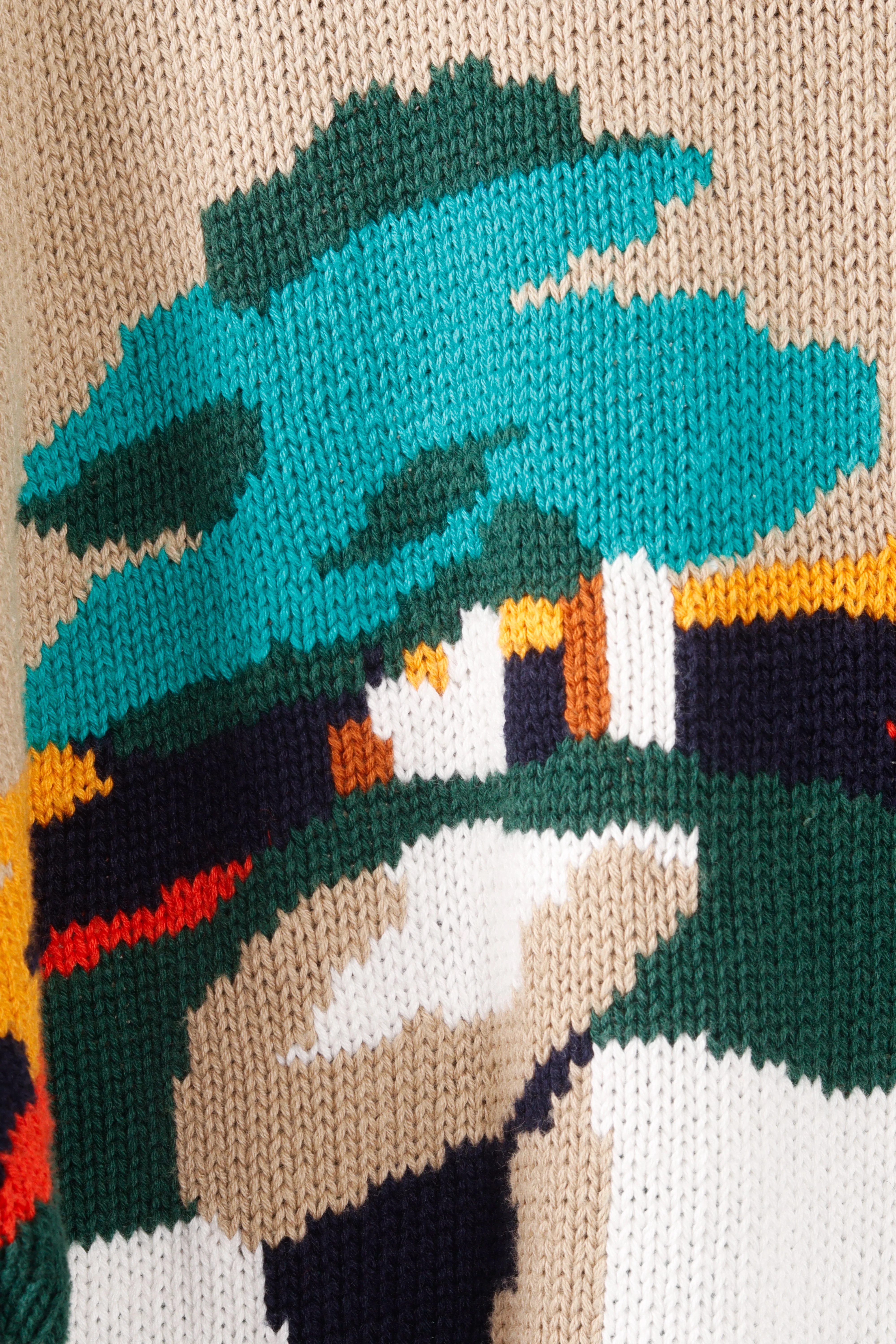 Vintage 90's Hathaway Golf 'Driving Print' Hand Intarsia Sweater