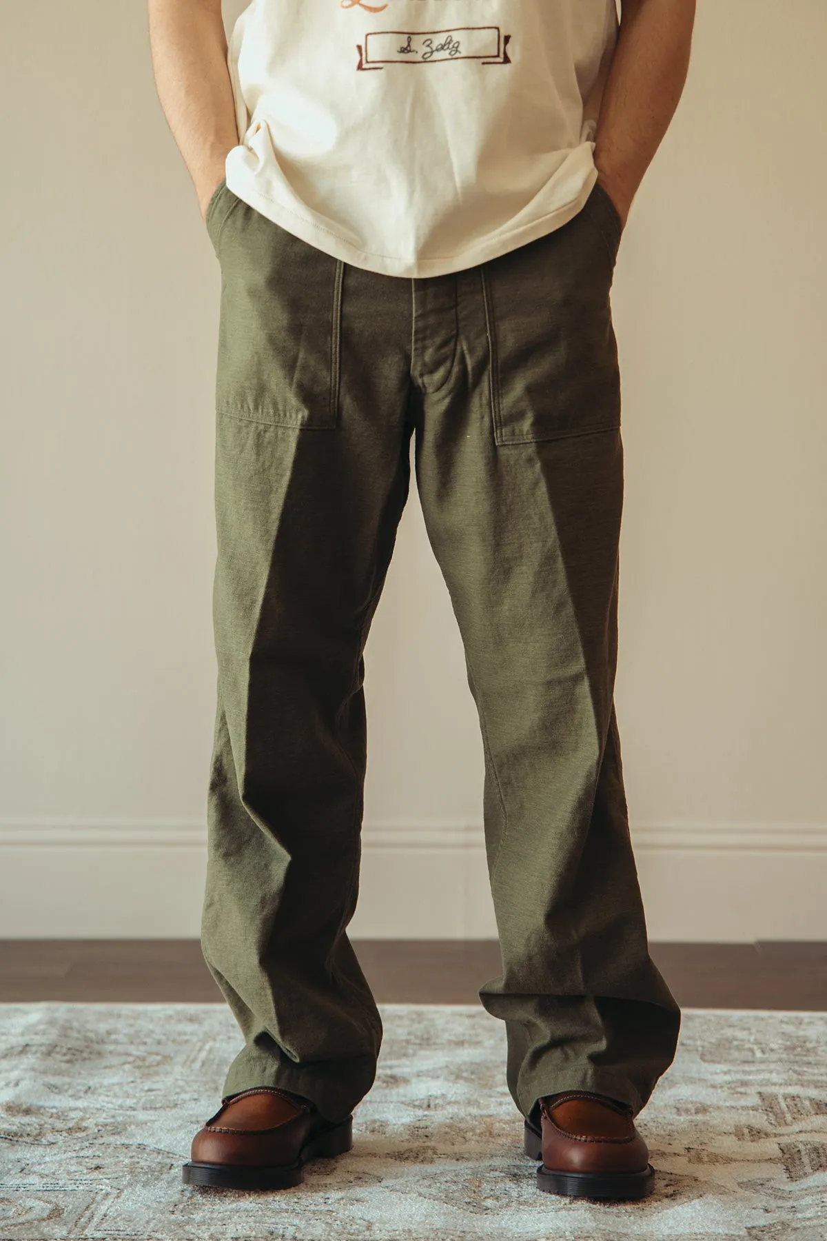 Vintage Fit Fatigues - Dark Olive
