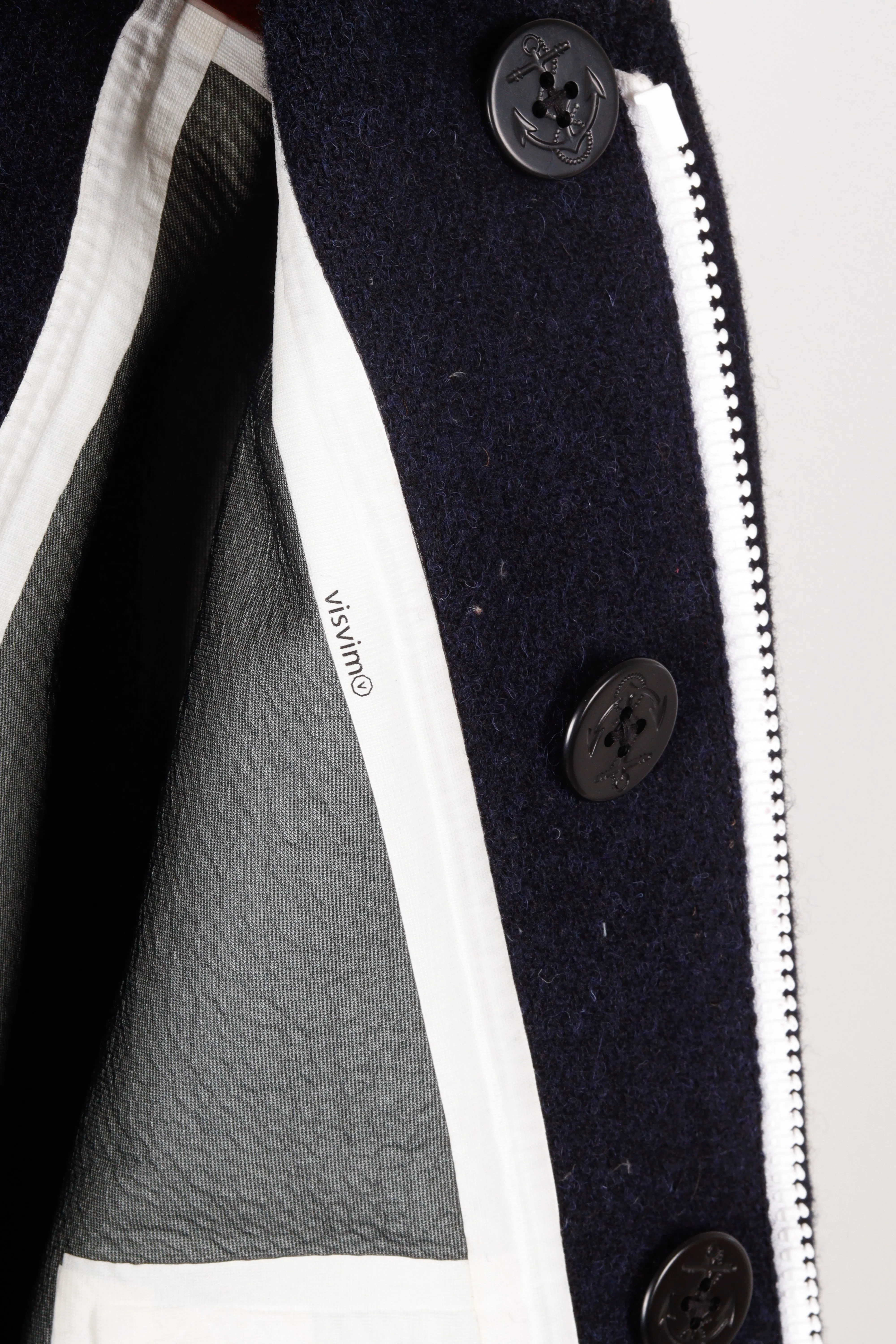 Visvim AW08 'Harris Tweed Lieutenant' Pea Coat Navy (2008)