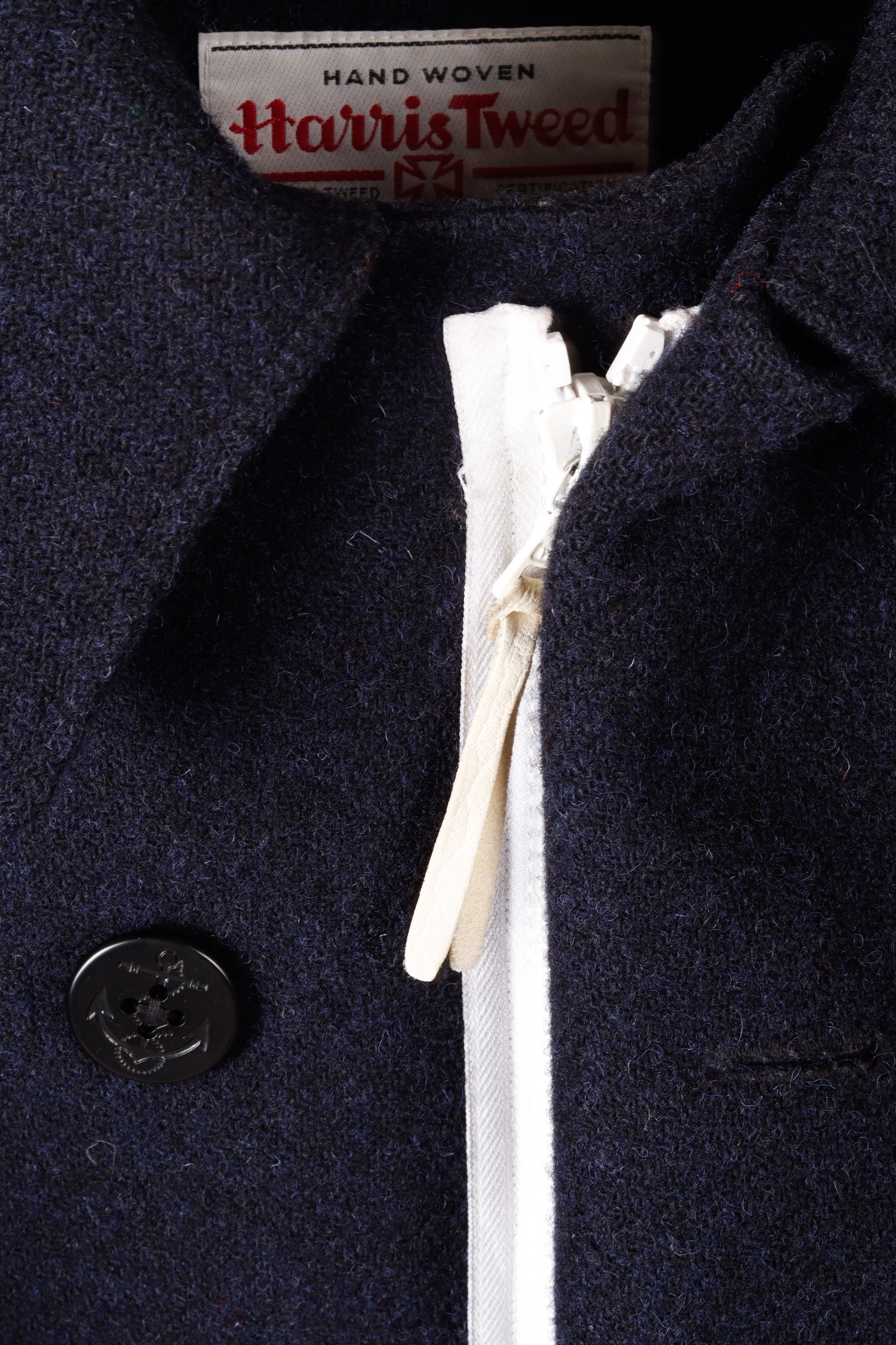 Visvim AW08 'Harris Tweed Lieutenant' Pea Coat Navy (2008)