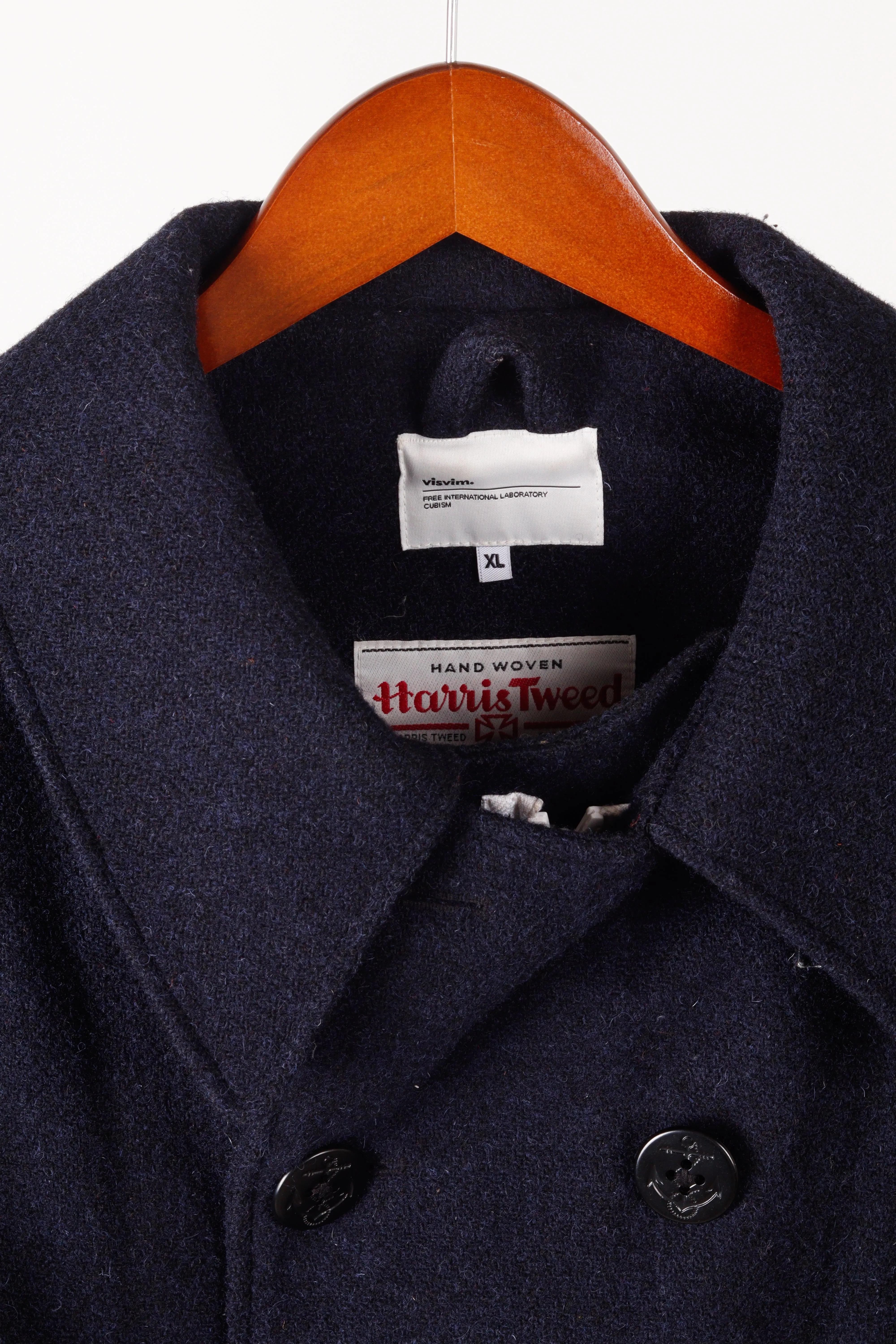 Visvim AW08 'Harris Tweed Lieutenant' Pea Coat Navy (2008)