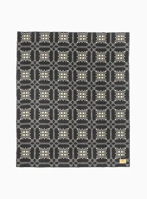 Wool Blanket Black Jacquard