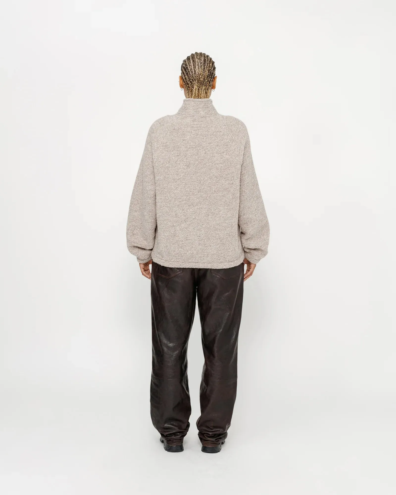 Wool Blend Sherpa Mock Neck