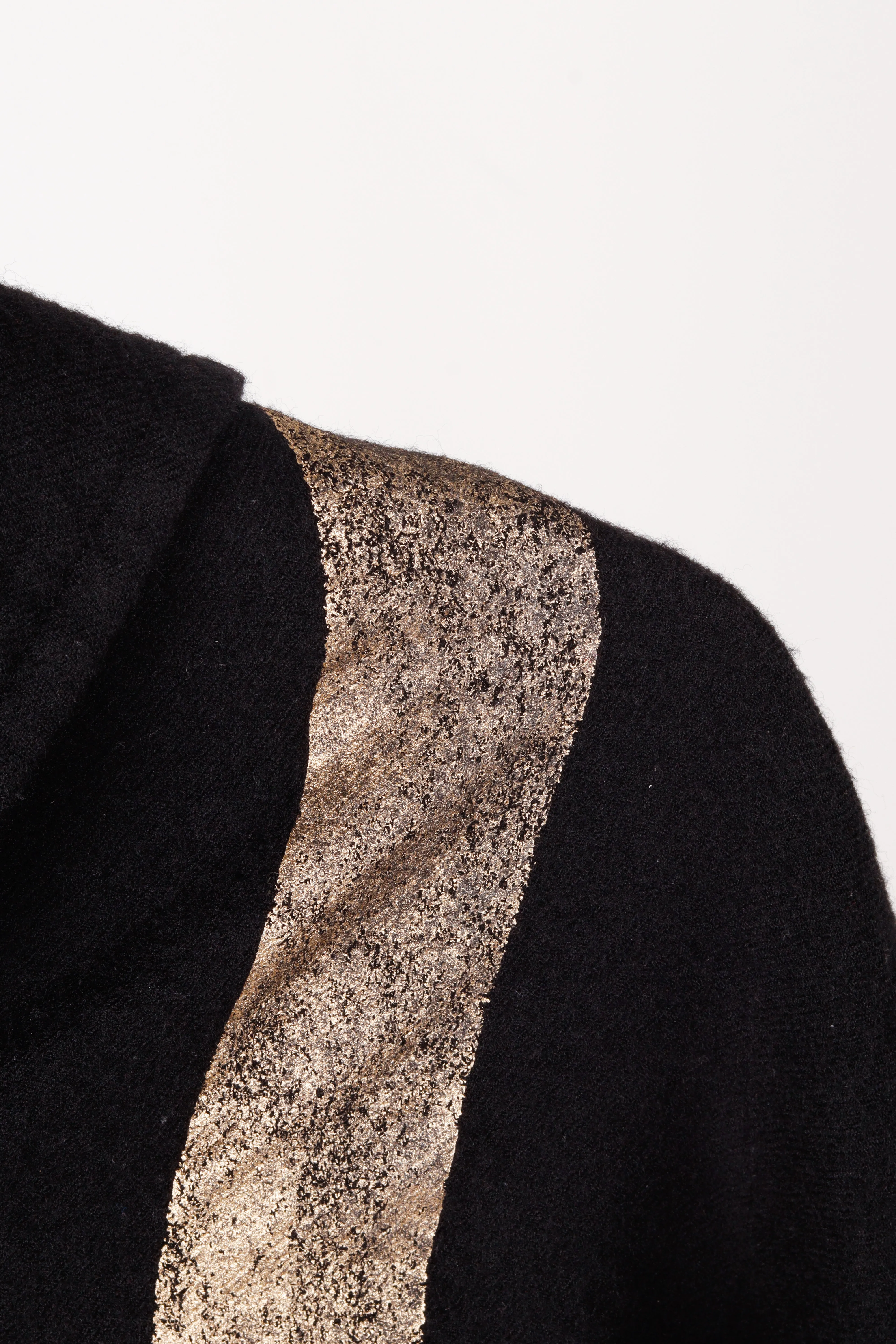 Y's by Yohji Yamamoto SS19 'Painted Gold Stripe' Wool Toggle Coverall Jacket (2019)